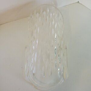 Vintage Wilardy Clear Acrylic Diamond Cut Pattern Basket with Handle RARE